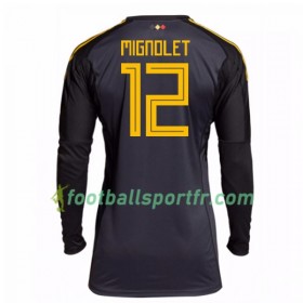 Tenue Belgique Mignolet 12 Gardien Domicile Coupe du monde 2018 Maillot de Foot ML
